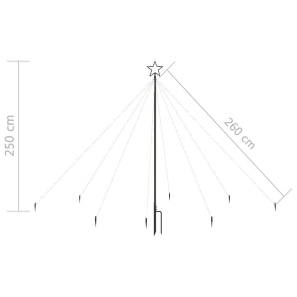 The Living Store Joulukuusen valot sisä-/ulkokäyttöön 400 LED-valoa 2,5 m - Joulukuuset