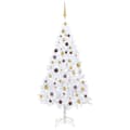 Miniatyrbild 2 av 11: The Living Store Belyst plastgran med kulor vit 180 cm PVC -  Julgranar