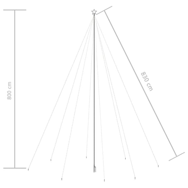 The Living Store juletræ vandfaldsdesign LED indendørs/udendørs 1300 LED-lys 8 m -  Juletræer