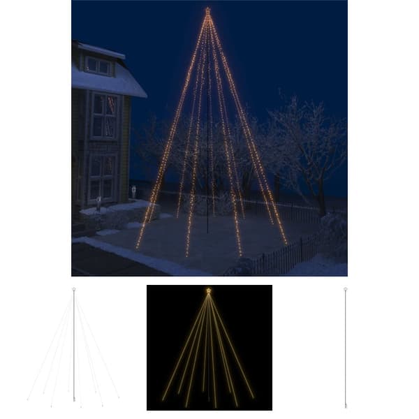 The Living Store juletræ vandfaldsdesign LED indendørs/udendørs 1300 LED-lys 8 m -  Juletræer