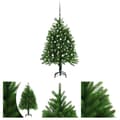Miniatyrbillede 1 af 11: The Living Store kunstigt juletræ med lys og kuglesæt 120 cm grøn -  Juletræer
