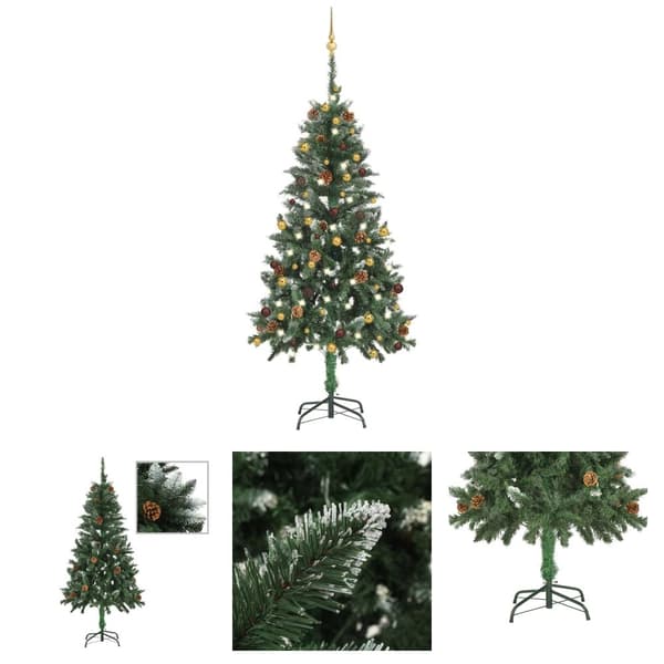 The Living Store Belyst plastgran med kulor 150 cm -  Julgranar