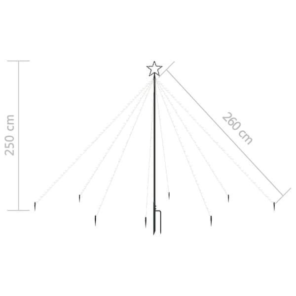 The Living Store lysende juletræ 2,5 m 400 LED'er inde/ude blåt lys -  Juletræer