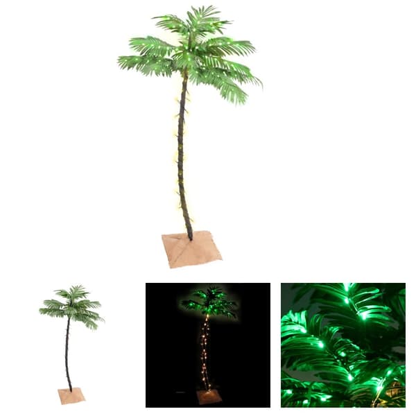 The Living Store Palmträd med LED varmvit 88 LEDs 150 cm -  Julgranar