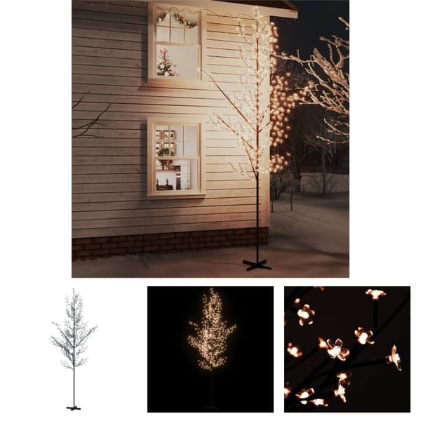 The Living Store Körsbärsträd med LED varmvit 672 lysdioder 400 cm -  Julgranar