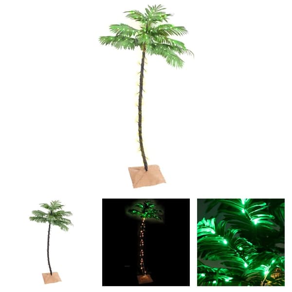 The Living Store Palmträd med LED varmvit 96 LEDs 180 cm -  Julgranar