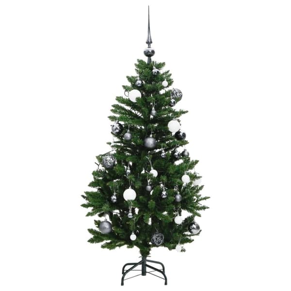 The Living Store kunstigt juletræ 150 LED'er og kuglesæt hængslet 150 cm -  Juletræer