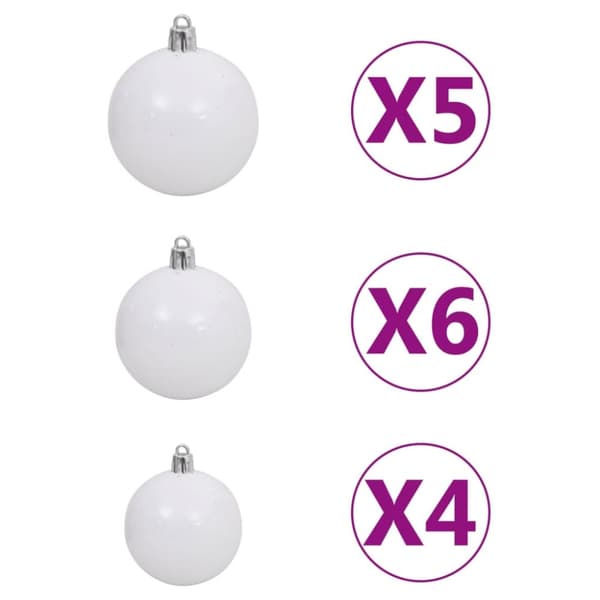 The Living Store kunstigt juletræ 150 LED'er og kuglesæt hængslet 150 cm -  Juletræer