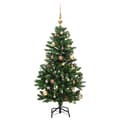 Miniatyrbild 5 av 11: The Living Store Plastgran med gångjärn 150 LEDs & kulor 150 cm -  Julgranar