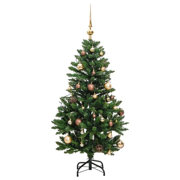 The Living Store Plastgran med gångjärn 150 LEDs & kulor 150 cm -  Julgranar