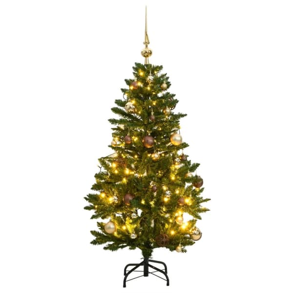 The Living Store Plastgran med gångjärn 150 LEDs & kulor 150 cm -  Julgranar