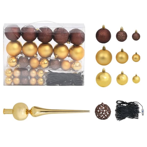 Julgranar - Living Belyst plastgran med kulor 150 cm 380 grenar