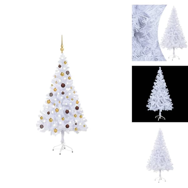 Julgranar - Living Belyst plastgran med kulor 150 cm 380 grenar