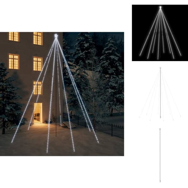 Joulukuuset - Living Joulukuusen valot sisä-/ulkokäyttöön 1300 x LED kylmä valk. 8 m