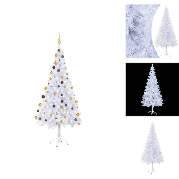 Julgranar - Living Belyst plastgran med kulor 180 cm 620 grenar