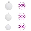 Miniatyrbild 11 av 11: Julgranar - Living Belyst plastgran med kulor vit 150 cm PVC
