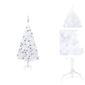 Miniatyrbild 1 av 11: Julgranar - Living Belyst plastgran med kulor vit 150 cm PVC