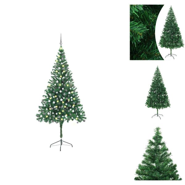 Joulukuuset - Living Tekojoulukuusi palloilla esivalaistu 210 cm 910 oksaa
