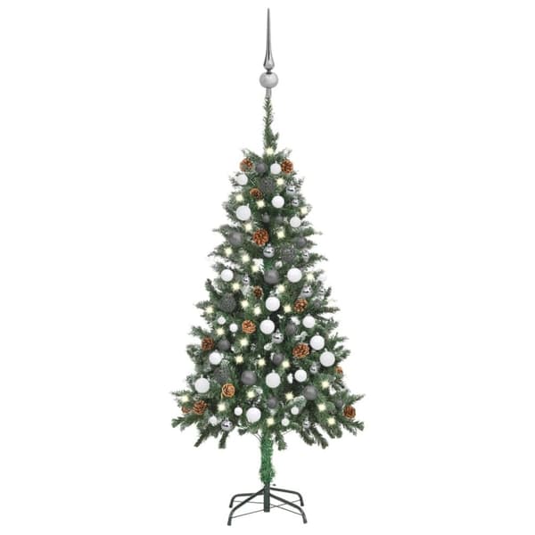Joulukuuset - Living Joulukuusi esivalaistu palloilla ja kävyillä 150 cm