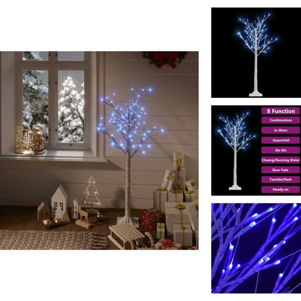Joulukuuset - Living Joulukuusi 120 LED 1,2 m sininen paju ulos/sisälle