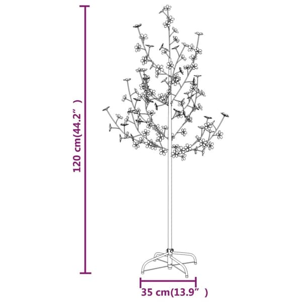 Julgranar - Living Körsbärsträd med LED varmvit 84 lysdioder 120 cm