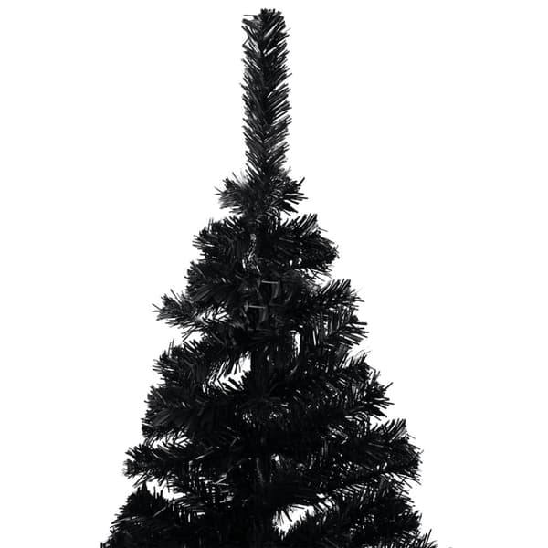 Belyst plastgran med kulor svart 150 cm PVC - Granar - Gran - Home & Living