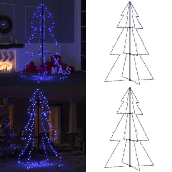 Lysende juletræ 98x150 cm 200 LED'er indendørs/udendørs - Kegleformet Juletræ - Kegleformede Juletræer - Home & Living