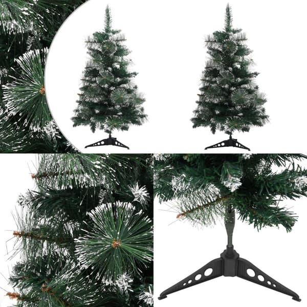 Plastgran med fot grön och vit 60 cm PVC - Konstgjord Julgran - Konstgjorda Julgranar - Home & Living