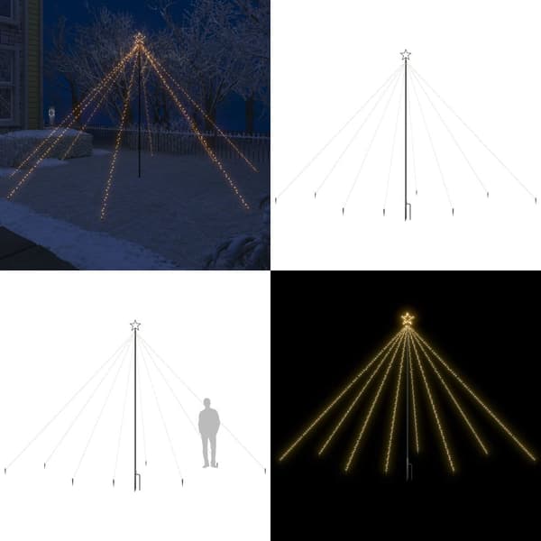 Juletræ vandfaldseffekt indendørs/udendørs 576 LED-lys 3,6 m - LED-lysjuletræ - LED-lysjuletræer - Home & Living