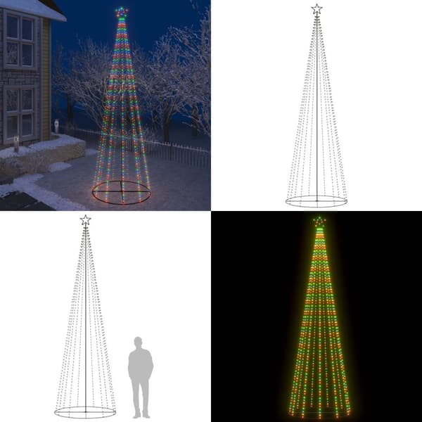 Lysende juletræ 160x500 cm 752 LED'er farverigt lys - Kegleformet Juletræ - Kegleformede Juletræer - Home & Living