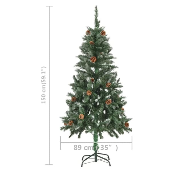 Joulukuusi huurteella esivalaistu kävyillä 150 cm - Tekojoulukuusi - Tekojoulukuuset - Home & Living