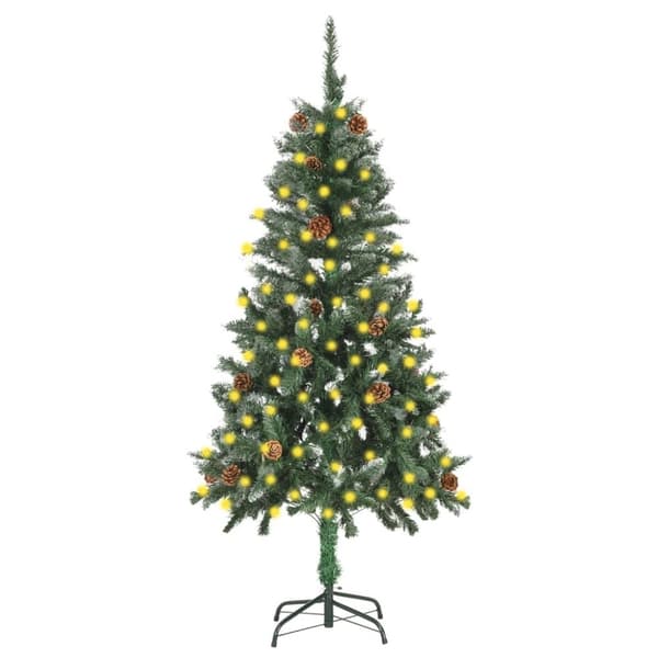 Joulukuusi huurteella esivalaistu kävyillä 150 cm - Tekojoulukuusi - Tekojoulukuuset - Home & Living