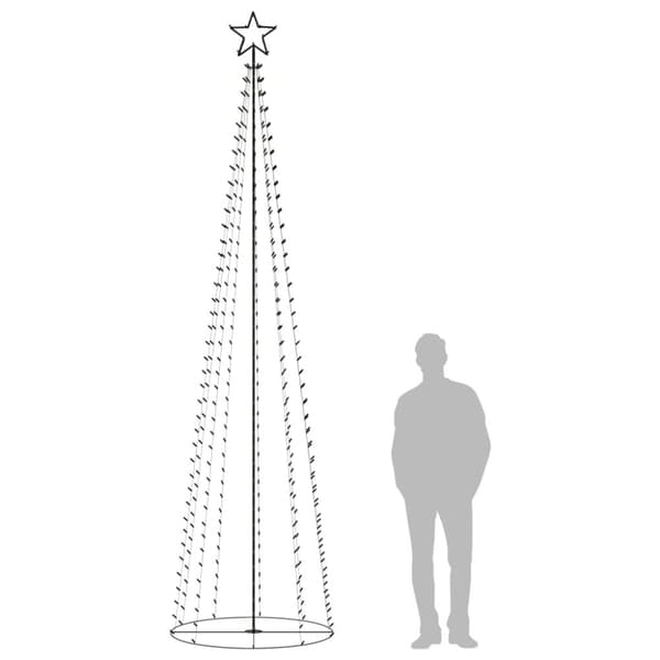 Kartiojoulukuusi 400 moniväristä LED-valoa 100x360 cm - Joulukuusi - Joulukuuset - Home & Living