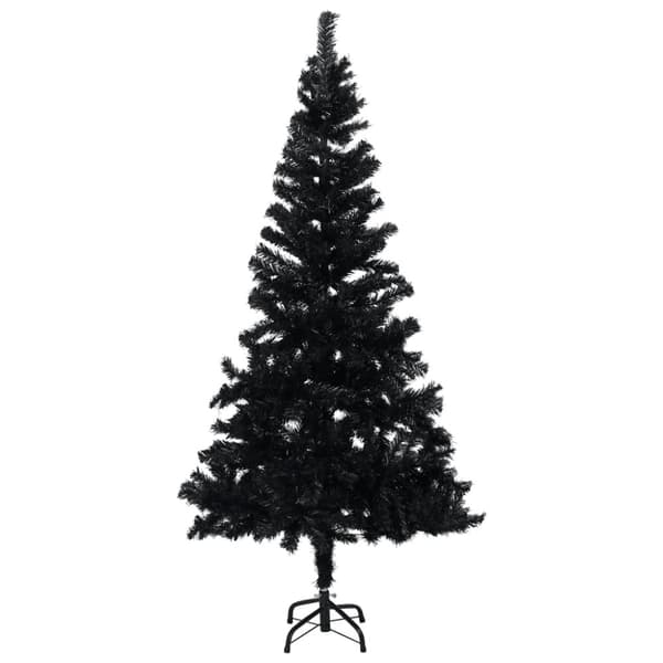 Tekojoulukuusi palloilla esivalaistu musta 180 cm PVC - Tekojoulukuusi - Tekojoulukuuset - Home & Living