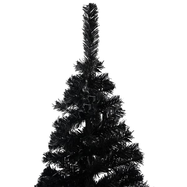 Tekojoulukuusi palloilla esivalaistu musta 180 cm PVC - Tekojoulukuusi - Tekojoulukuuset - Home & Living