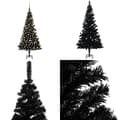 Pikkukuva 1 / 11: Tekojoulukuusi palloilla esivalaistu musta 180 cm PVC - Tekojoulukuusi - Tekojoulukuuset - Home & Living