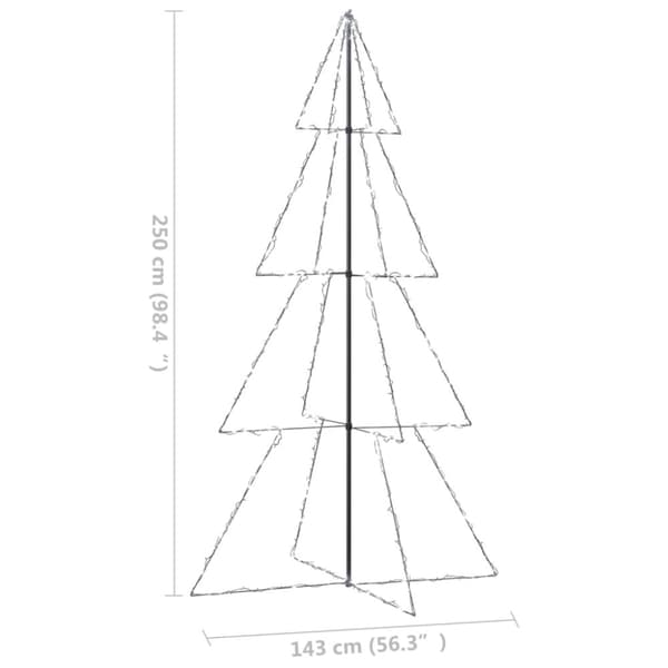 Kartiojoulukuusi 360 -LED-valoa sisä/ulkokäyttöön 143x250 cm - Kartionmallinen Joulukuusi - Kartionmalliset Joulukuuset - Home & Living