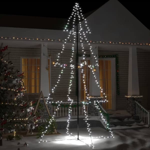Kartiojoulukuusi 360 -LED-valoa sisä/ulkokäyttöön 143x250 cm - Kartionmallinen Joulukuusi - Kartionmalliset Joulukuuset - Home & Living