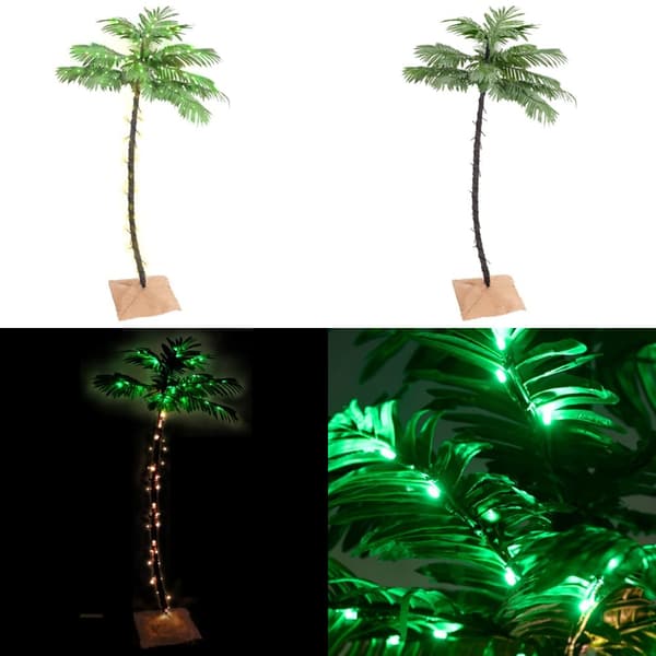 LED-palmetræ 150 cm 88 LED'er varmt hvidt lys hvid - LED-træ - LED-træer - Home & Living