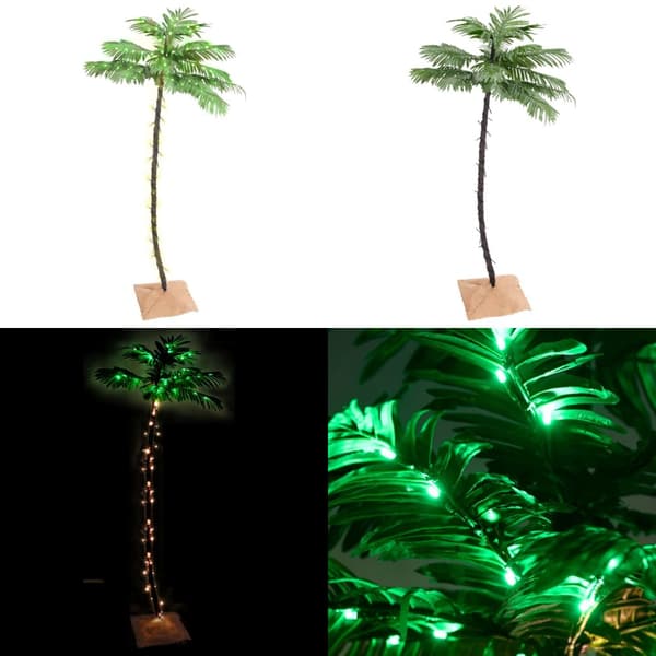 LED-palmetræ 180 cm 96 LED'er varmt hvidt lys hvid - LED-træ - LED-træer - Home & Living