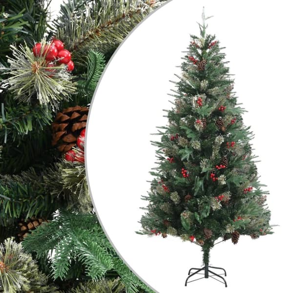 Plastgran med kottar grön 225 cm PVC&PE