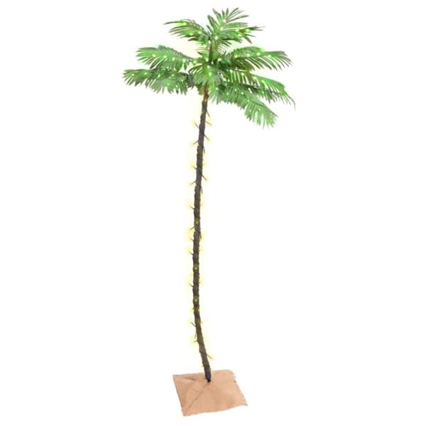 Palmträd med LED varmvit 136 LEDs 220 cm