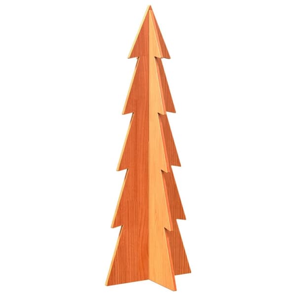 Julgran trä vaxbrun 112 cm massiv furu