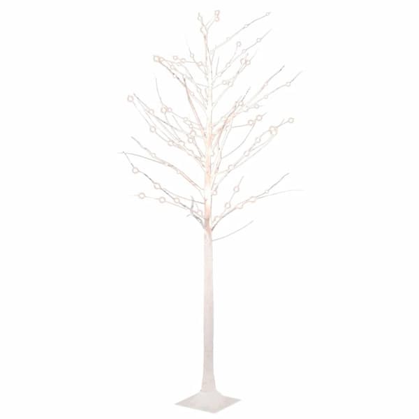 Björkträd med LED varmvit 128 LEDs 220 cm