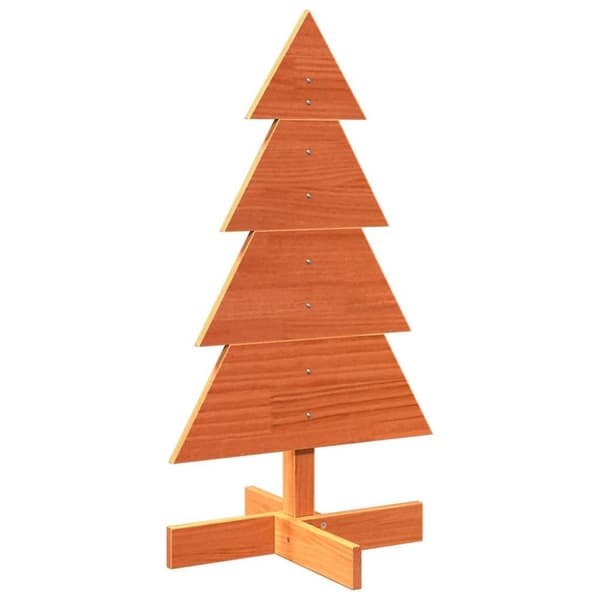 Julgran trä vaxbrun 80 cm massiv furu