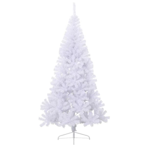 Halv plastgran med fot vit 180 cm PVC