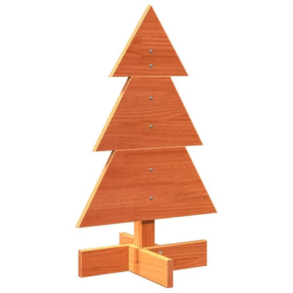 Julgran trä vaxbrun 60 cm massiv furu