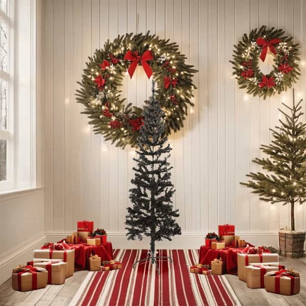 Julgran smal svart 150 cm
