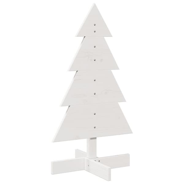 Julgran trä vit 80 cm massiv furu
