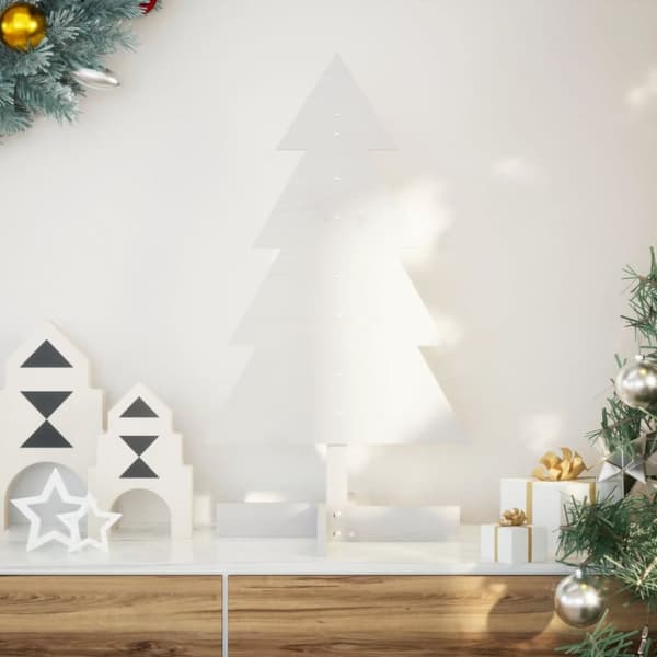 Julgran trä vit 80 cm massiv furu